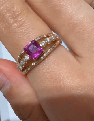 K18 Diamond Unheated Pink Sapphire Ring H0125B118