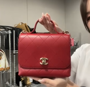 CHANEL red leather coco mark shoulder 1B0704HUJ9P