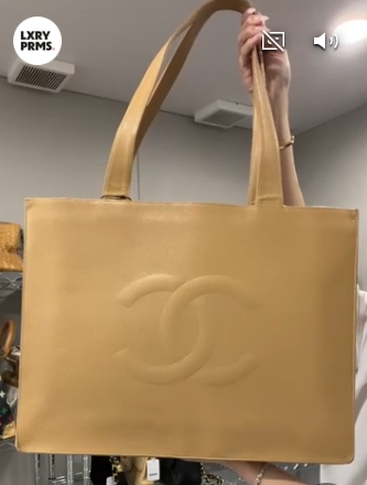 CHANEL Caviar Beige Coco Mark Tote B06246KTYE