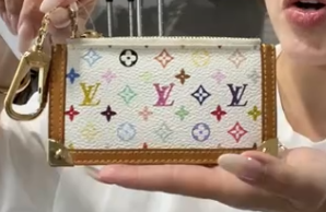 LOUIS VUITTON Multicolor Pochette Cles Blanc M92655 B06012A2K3