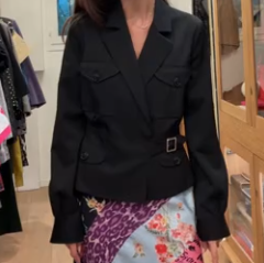 CHRISTIAN DIOR Black safari bar jacket AGC3792