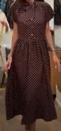 CÉLINE Polka dots bordeaux dress AGC3805