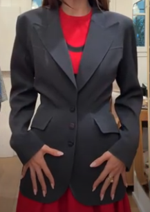 MUGLER dark grey tailored jacket AGC3825