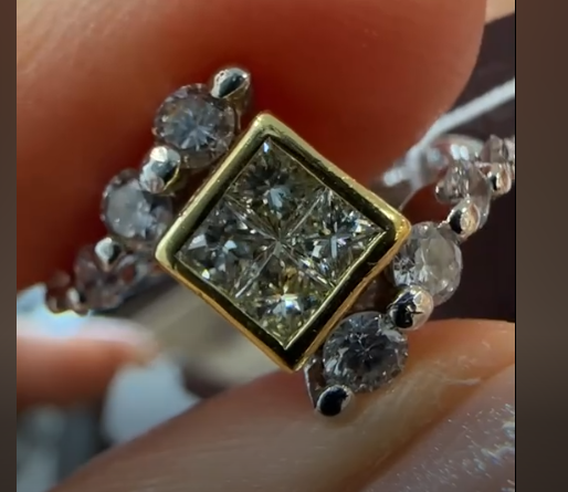 K18/PT900 Diamond Ring DA 1.03 5.5g 26-33963-0
