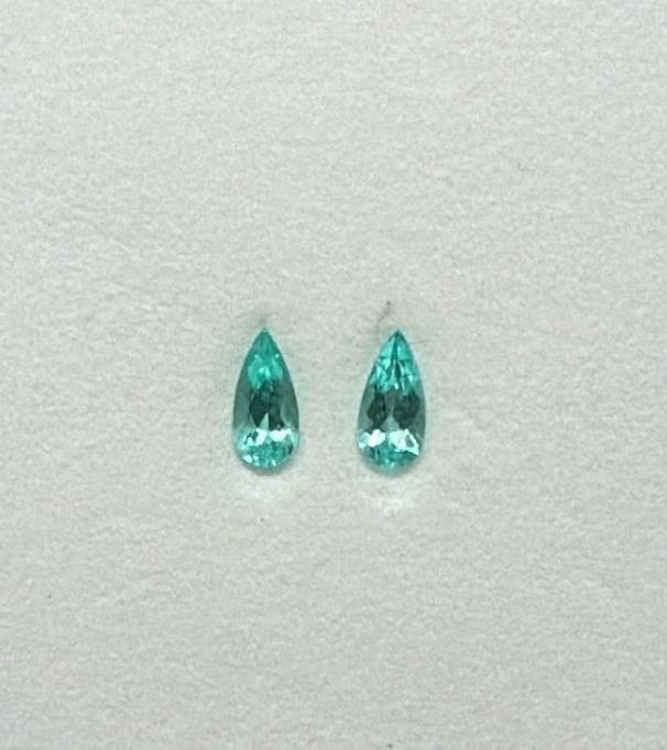1.2ct PEAR SHAPE MOZAMBIQUE PARAIBA PAIR DXBCS6070