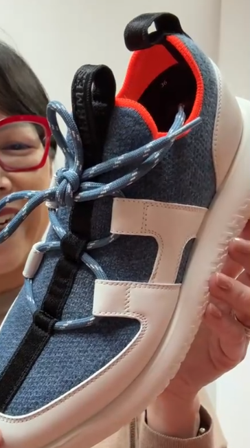 71. Duel Sneaker In Fabric Blue/Orange - 36