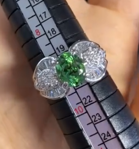 Pt900 Glossy Lalite Garnet Ring J0709A473U