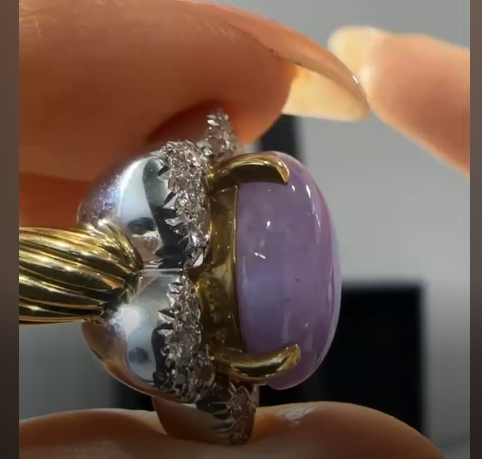 K18/Pt900 Lavender Jade Ring J0713JG7NQ