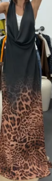 Sydney Lane Ombre Leopard Print Tie Up Dress ALC4319