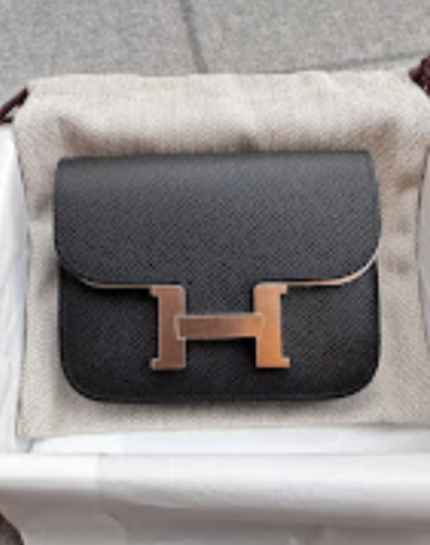Hermes Constance Slim wallet Black RGHW W Epsom ALTC1049