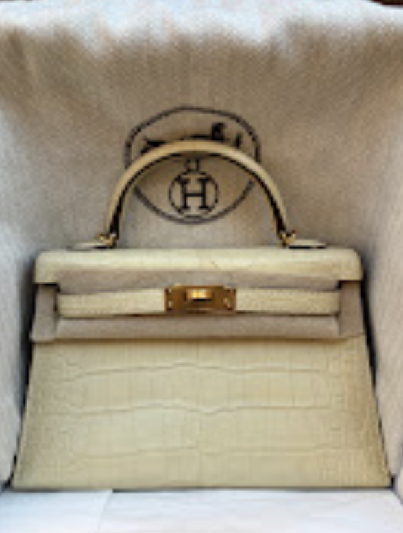 Hermes mini kelly vanilla ghw y matt alligator ALTC1101