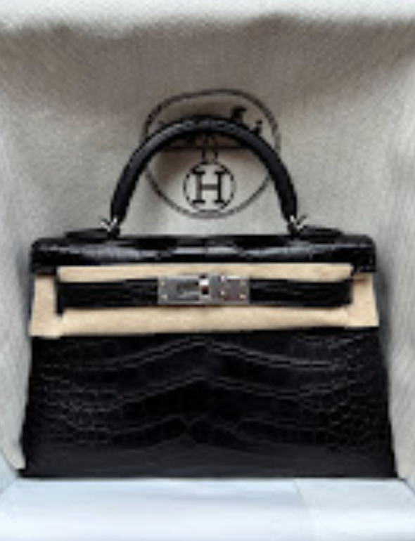 Hermes Mini Kelly Black Phw G Matt alligator ALTC1102