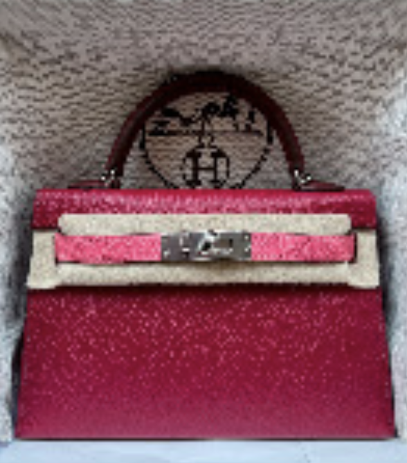 Hermes mini kelly rubis+rose azalee+rouge h phw g epsom ALTC1174