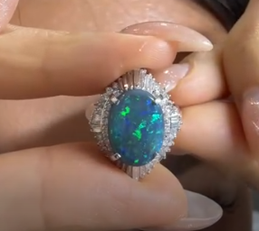 Pt900 Black Opal Ring J0803A9D65