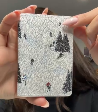Ski White Pattern Organizer De Poche B0815FL3FY
