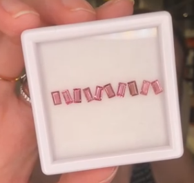 1.20ct Pink Tourmaline Baguette Melee Set 2x4 DXBCS6297