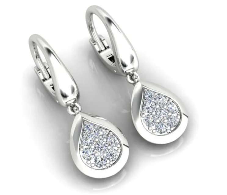 0.28ct Diamond Drop Earrings set in 18K White Gold