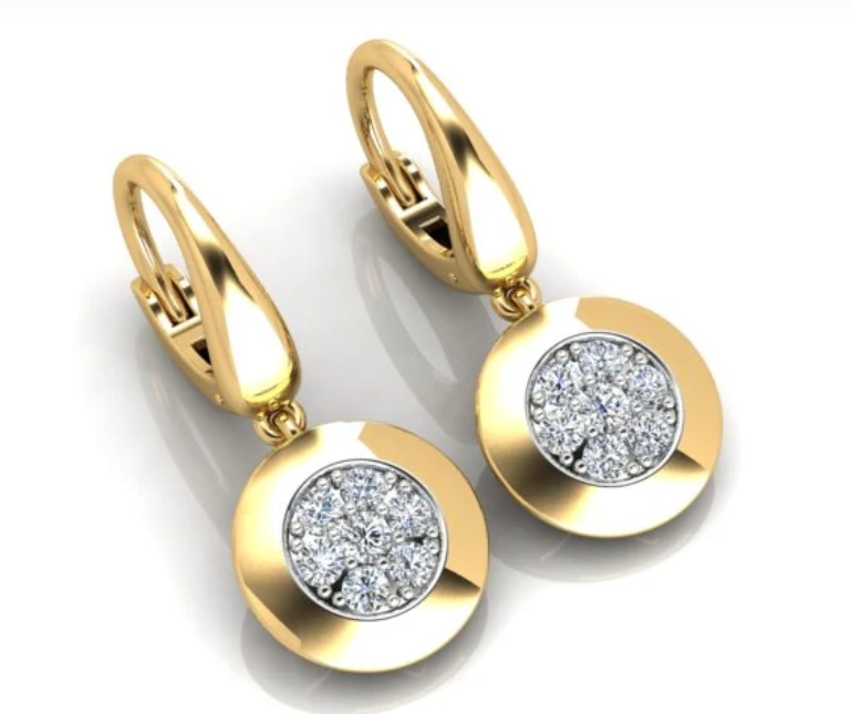 0.33ct Diamond Drop Earrings set in 18K Yellow Gold