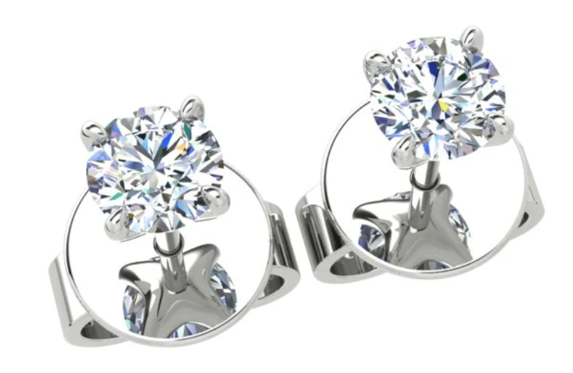 0.80ct Diamond Stud Earrings in 18K White Gold