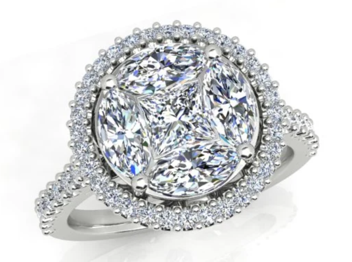1.91ct Diamond Ring in 18K White Gold