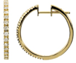 Gold with 0.60ct Diamond Hoop Earrings in 18K Yellow Gold
