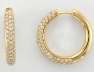 Gold with 1.06ct Diamond Hoop Earrings in 18K Yellow Gold