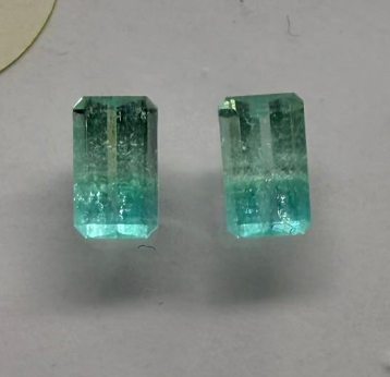 2.98CT EMERALD CUT NIGERIAN PARAIBA PAIR DXBCS6193