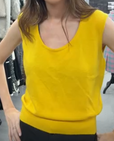 Chanel yellow Cc knit vest 100300