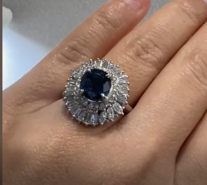 Pt900 Sapphire Ring J0716B8MVV