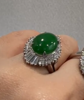 Pt900 Jade Ring J09088DL4M
