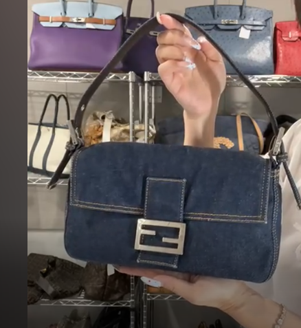 FENDI Denim Navy Denim Mamma Baguette B0925UM6WU