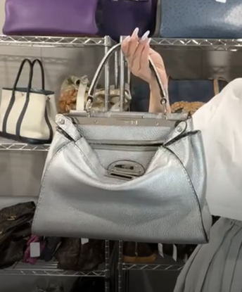 FENDI BBN1290 Leather Silver Handbag B0914JAFAC