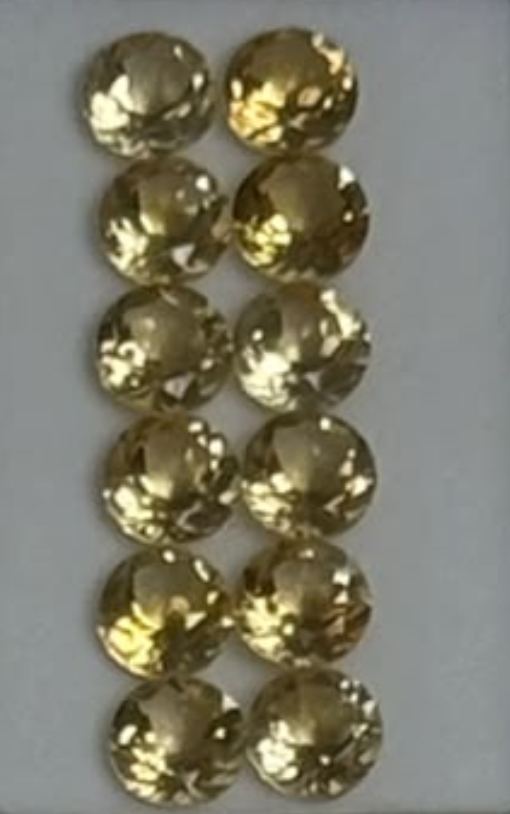 22.38crt Citrine 8mm Round (12 Pcs Box) BKK1004