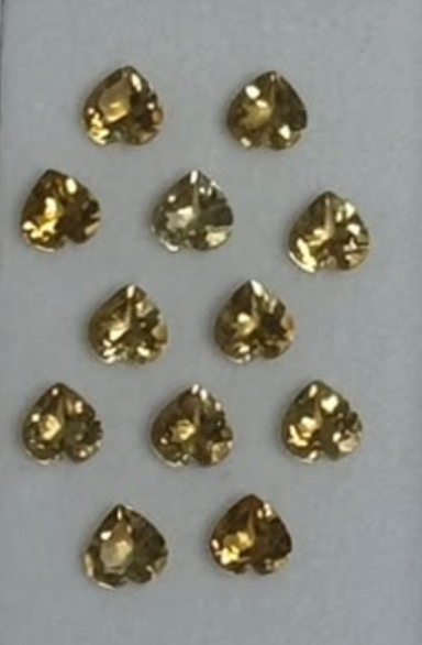 13.42crt Citrine 7mm Heart Shape (12 Pcs Box) BKK1017