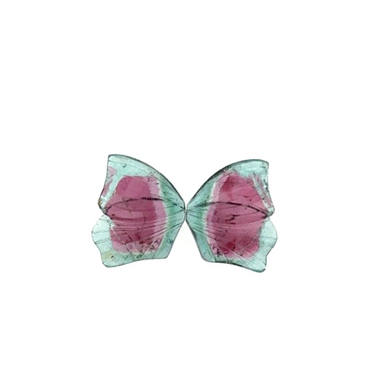 6.29ct BI-COLOR BUTTERFLY BRAZIL PARAIBA TOURMALINE BUTTERFLY PAIR DXBCS7165