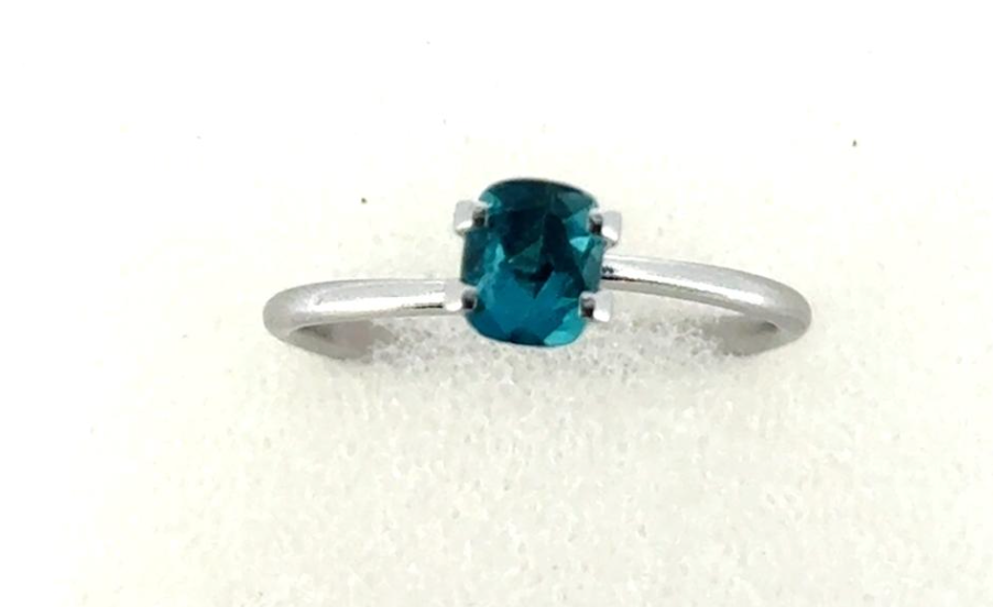 0.88ct BLUE CUSHION BRAZIL INDICOLITE TOURMALINE SINGLE DXBCS7158