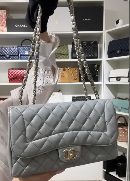 *Rare* Chanel Medium Mademoiselle Flap Grey Lambskin GHW SYC2291