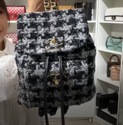 Chanel Black/Grey Tweed on Tweed Backpack GHW SYC2297
