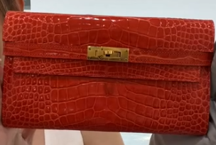 Hermes Orange Poppy Shiny Alligator GHW #X 2016 SYC2312