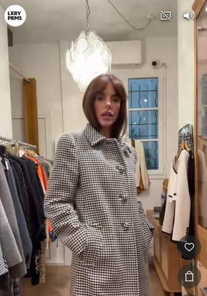 PRADA black and white houndstooth coat AGC3993