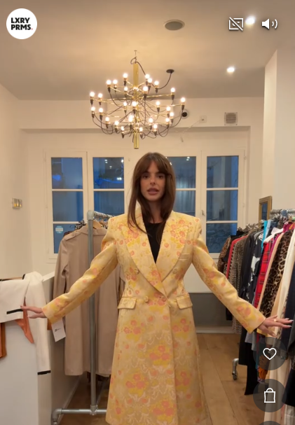 NINA brocad yellow coat AGC3979