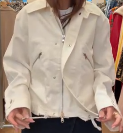 CHRISTIAN DIOR White denim with hood AGC3908