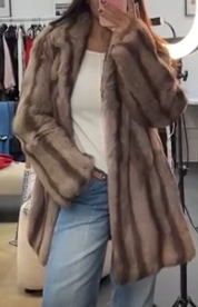 Fur brown coat ALC3913