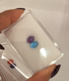 crt Swiss Blue Topaz With African Amethyst 6X8 Oval Cabs 1 BOX ( Pcs Box) BKK1067