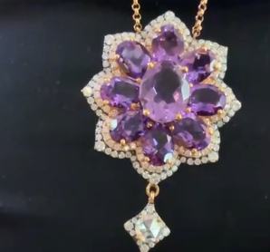 Amethyst Tassel Necklace HKDXB0934