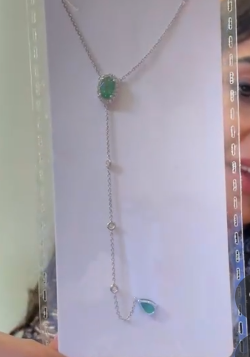 Emerald Lariat Necklace in WG HKDXB0932