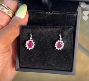 Pt900 Ruby earrings 1.4 J1225XGMNV