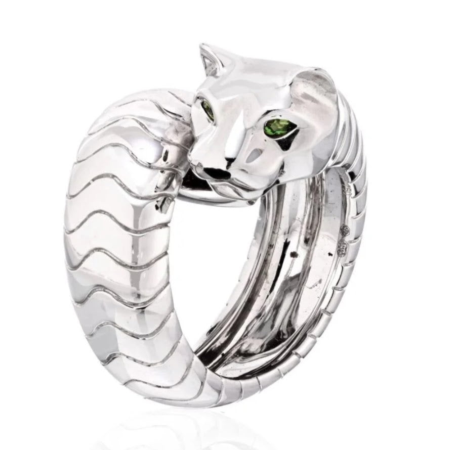 Cartier 18K White Gold Lakarda Wrap Panthere Ring ASC7030
