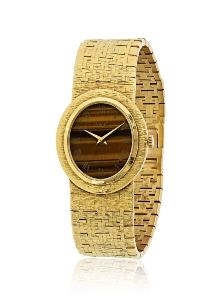 Piaget 18K Vintage Tiger's Eye Watch ASC7033