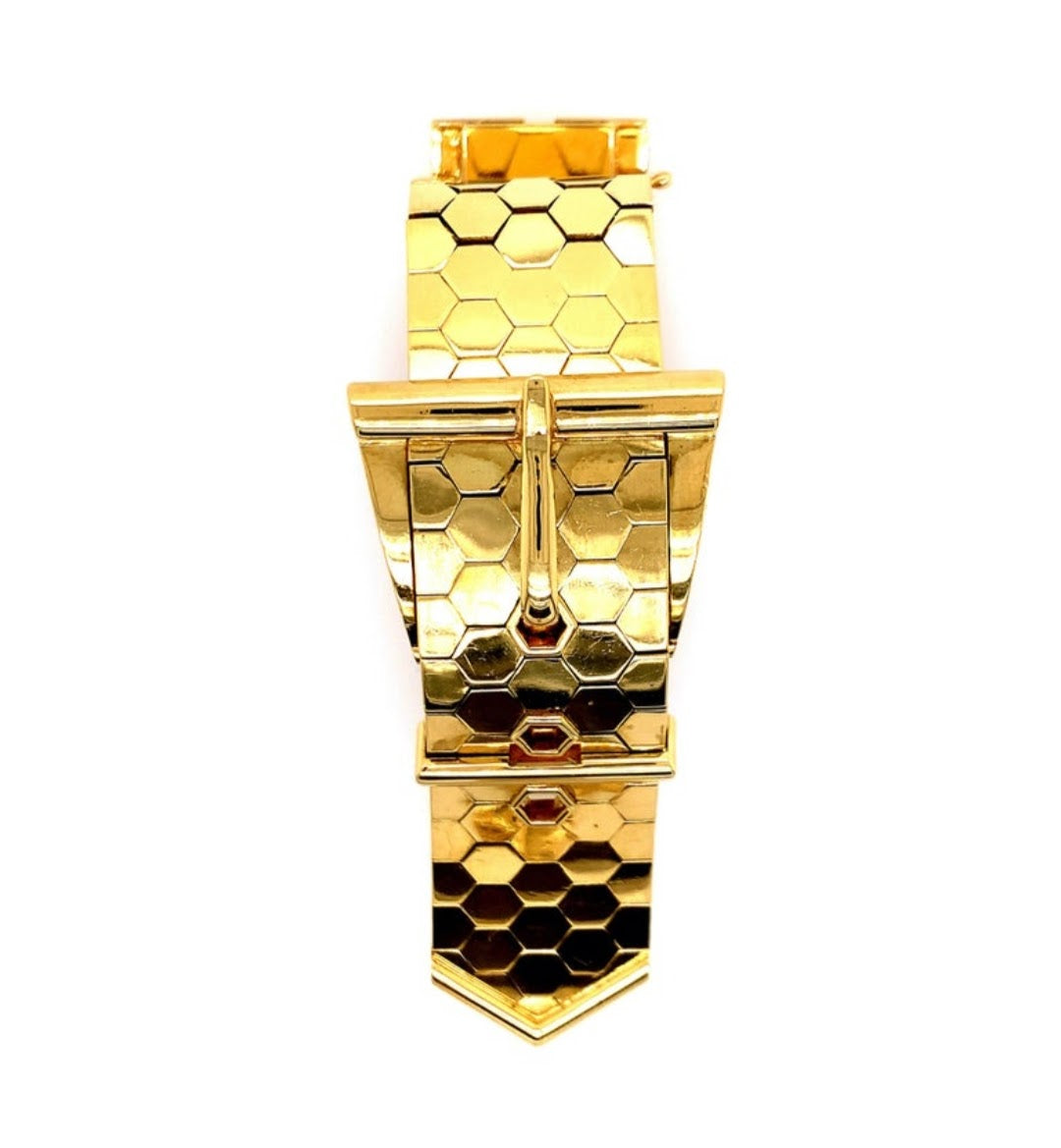 18K Gold Belt Buckle Wrist Watch ASC7036
